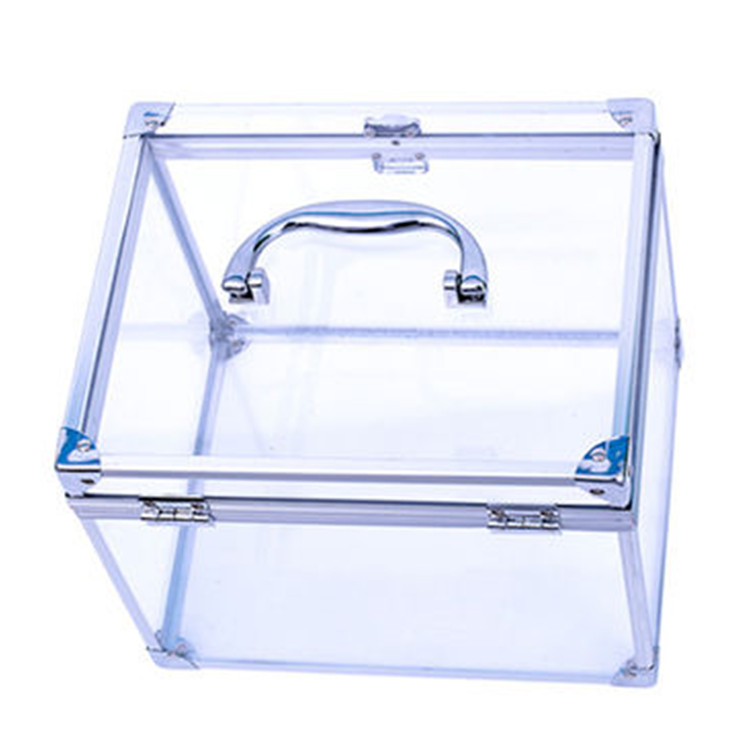 Clear acrylic aluminum case beauty case for cosmetic makeup aluminum case