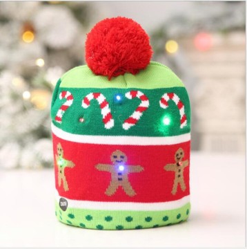 colorful Hat Christmas LED knit hat with lights