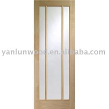 Sanding glass inserted bathroom wood door