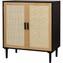Rattan Decorated Sideboard Buffet Cabinet for Kitchen Storage