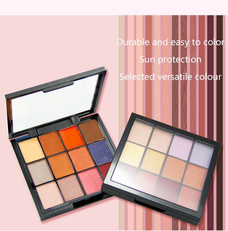 Hot sale Easy To Color Versatile 12 color Eyeshadow Tray Multicolored Professional Matte And Shiny Eyeshadow Palette Custom