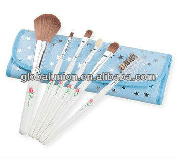 Blue Flower Makeup Brush Set