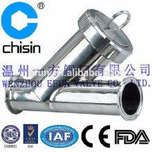 Sanitary clamped Y type filter