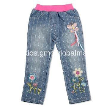 Kids wear wholesale Boys Boy cotton jeans with print and embroidery.