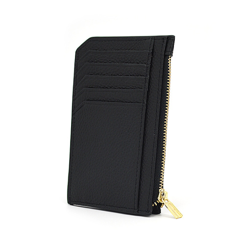 Fashion Design Slim Leather Zipper Wallet Card Holder