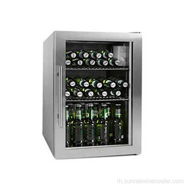 66L BBQ Wine Cooler Stainless Steel Compressor ตู้เย็น