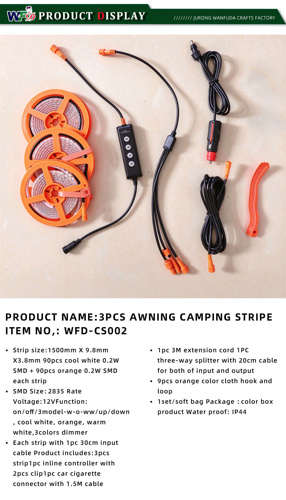 4-3 KOM TENDA TRAKA ZA KAMPIRANJE ARTIKL BR WFD-CS002-x 4-3PCS AWNING CAMPING STRIPE ITEM NO WFD-CS002-x