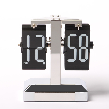 Flip Clock Silver Case with Decorative Light