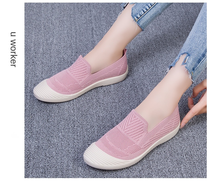 36-40 yards Wholesale slip-on casual Shoes Flying woven breathable cloth shoes mesh light soft sneakers Walking shoes for women