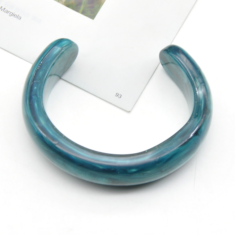 Fashion shiny colorful wide open chunky acrylic cuff bangle bracelet