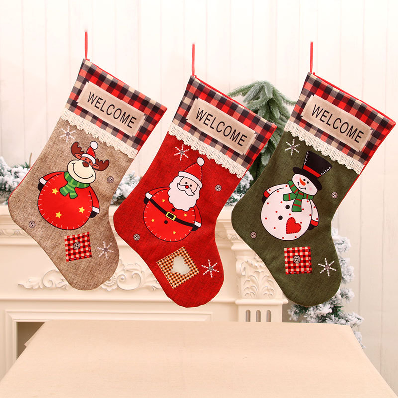 New polyester fabrics extra large Christmas stockings Christmas decoration supplies Christmas gift bag