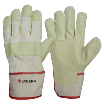 ENKERR pig grain leather glove safety glove work glove pasted cuff