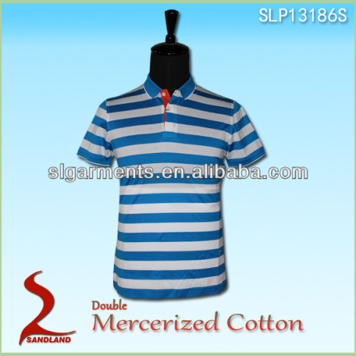 Double Mercerized Cotton Polo Shirts Stripe Shirts