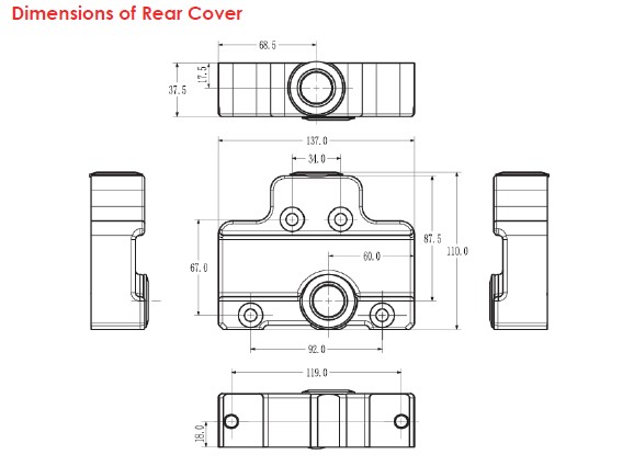 Dimensions of Rear Cover