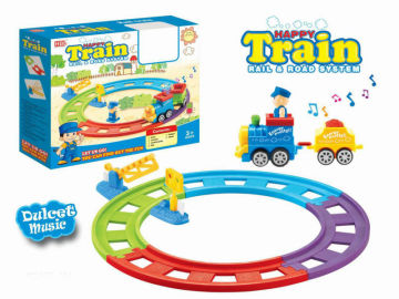 B/O railway train toys,electric cartoon railway with music