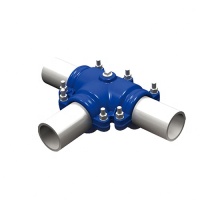 Ductile cast iron clamp coupling fitting clamp pipe clamp tee for pvc pipe