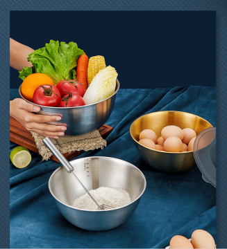 Japanese Stainless Steel Cooking Bowl Set - Mixed Salad Bowls