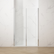 Alcove Shower Enclosure Frameless 2 Pivot Swing Doors