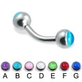 Straight Curved Barbell mit Top Opal Bälle