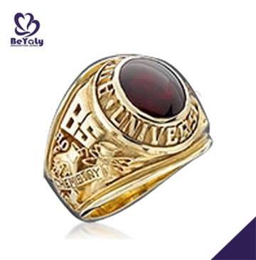 Gold plated custom signet stainless steel class ring