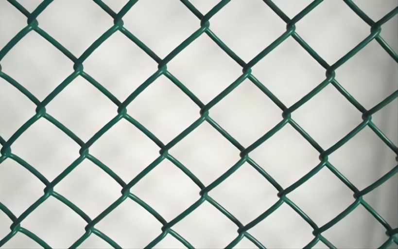 Green vinyl coated chain link fence