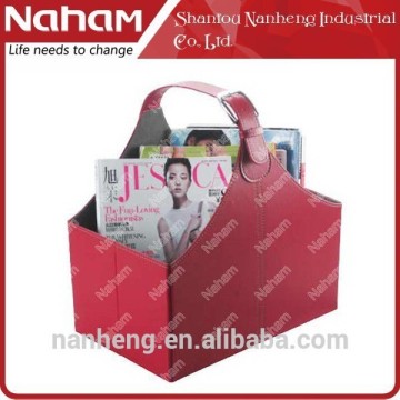 Naham leather office hanging magazine organizer racks holder for sale