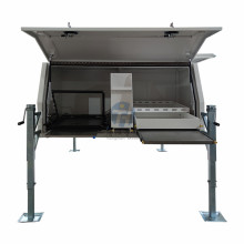Aluminum ute canopy with cargo drawer