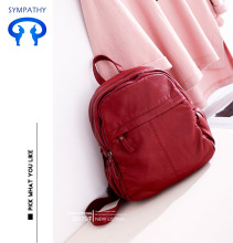 New pure color PU washed backpack backpack