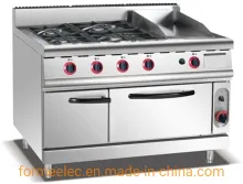 Kitchen Equipment Gas Combination Oven 4-Burner Gas Range with Griddle & Oven