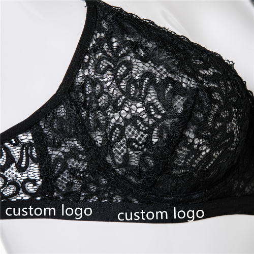 Conjunto de sutiã de renda feminino com logotipo personalizado