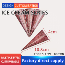 Brown ice cream cone paper sleeve
