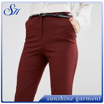 Burgundy Trousers with Belt