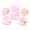 Kawaii rose coeur avec noeud strass dos plat breloques en résine pour arcs bricolage Scrapbooking téléphone décor