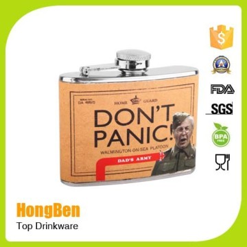 whole body over water transfer print logo hip flask