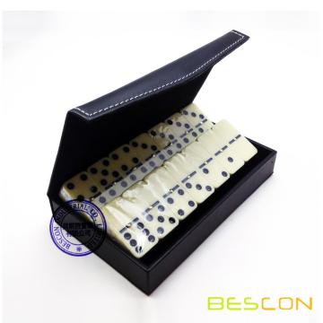 Leather Box Packing Double Six Domino Set