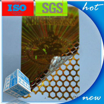 3d Bahan PET Label Hologram Honeycomb Sticker Custom