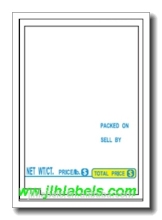 Tec SL-66-30, SL-6600 12 Line Center Code No Net Wt Scale Labels,48 x 68.8mmx400labels/roll