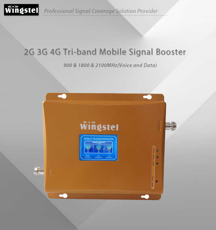 Top selling GSM 2G 3G 4G Triband Cellphone Signal Repeater LTE Network Mobile Signal Booster from Wingstel