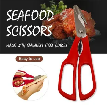 Stainless Steel Scissors New Lobster Fish Shrimp Crab Seafood Scissors Shears Snip Shells Kitchen Tool Slimme Keukentang
