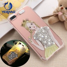 incoming call led flash light up phone case for lg x power custom tpu case with bling diamond
