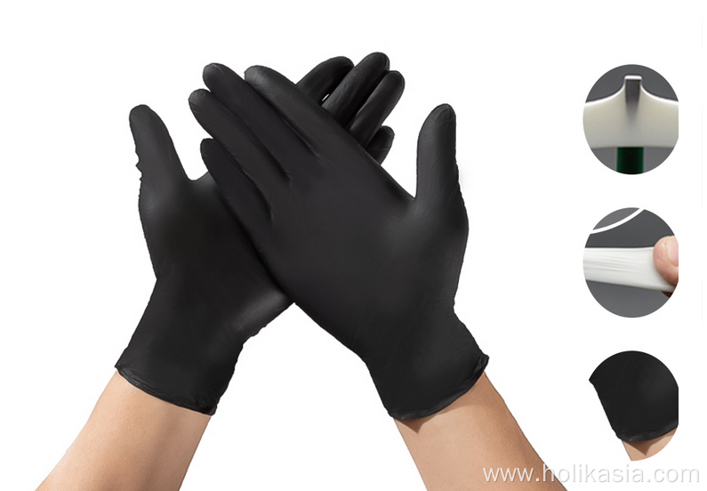 Black Disposable Nitrile gloves Powder free Non sterile