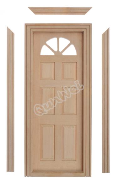 Dollhouse Miniature Wooden Yorktown Door Model DIY Unpainted