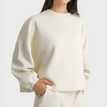 Jade White Womens Pullover Bahu Drop Ovessized
