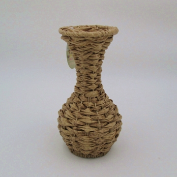 Round Plastic Rattan Flower Vase