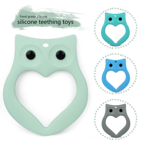 Kean Wholesale food grade BPA Free silicone baby Owl teether toy for baby teething