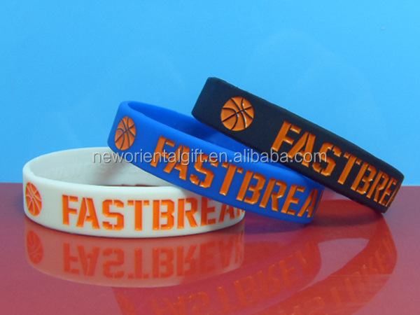 Solid color silicone wristbands , Blank rubber bracelet