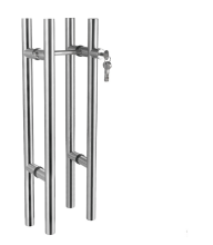 glass door handles with locks are equipped