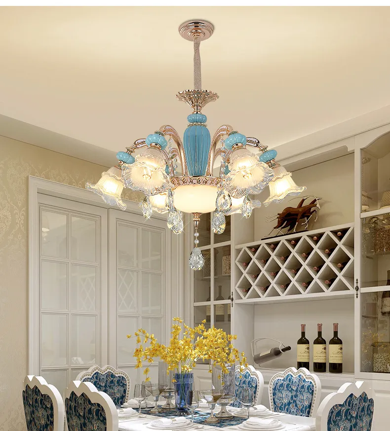 Elegant French Ceramic Chandelier for Dining Room Ambiance