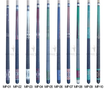 Elegant Decal Center Joint Billiard carom cues, maple shaft pool cue stick