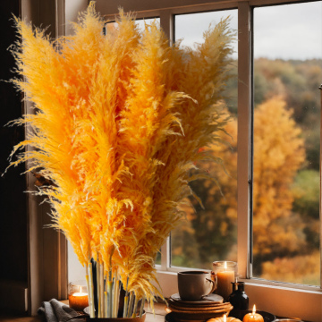 Large Orange Pampas Grass Dried Flower Wedding Centerpieces